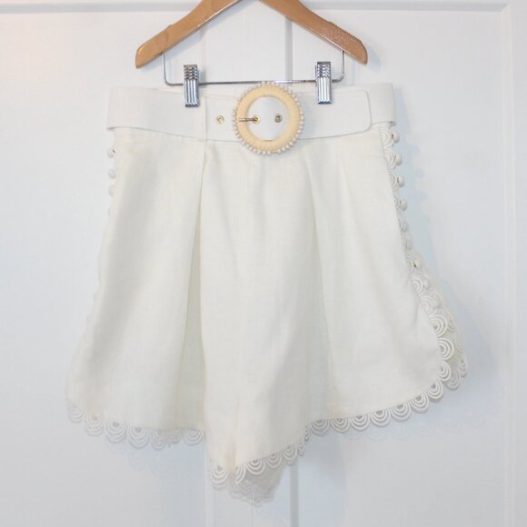 Zimmermann Jude White Linen Shorts NEW - Picture 6 of 10